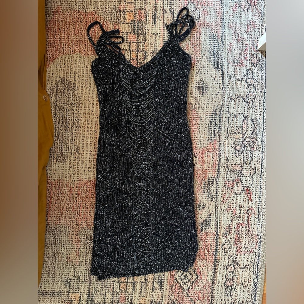 THEIA beaded dress